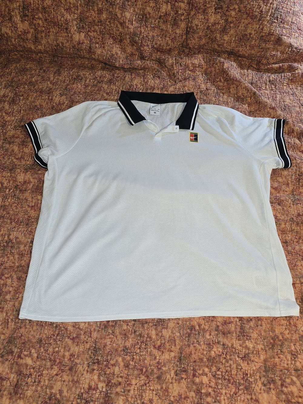 NikeCourt Heritage Men's Tennis Polo Shirt - White/Black - Men's Size XXL